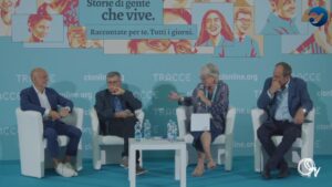 Pino Cantatore al Meeting di Rimini 2025 con Gianluca Guida ed Enzo Zannoni