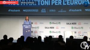 Roberta Metsola, presidente Parlamento Europeo, al Meeting di Rimini 2025