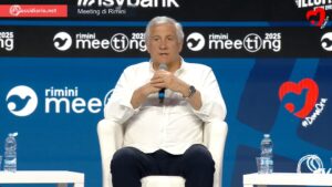 Il ministro degli Esteri Antonio Tajani al Meeting di Rimini 2025