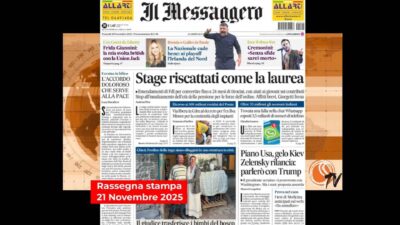 Rassegna stampa di oggi, 21 novembre 2025: l’Italia ai Playoff e il contestato piano di pace in Ucraina