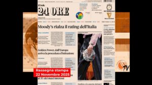 Rassegna stampa di oggi 22 novembre 2025, copertina