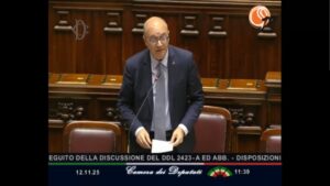 Il ministro Giuseppe Valditara in aula